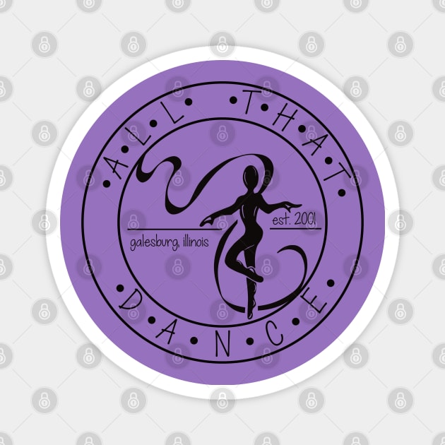 ATD circle & location (black) Magnet by allthatdance